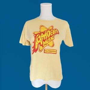 AMOEBA MUSIC 〰️ Vintage Yellow Gildan Heavy Cotton T-Shirt